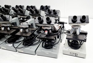 Thumbnail image of Lot of 24 Kyowa Tokyo Microscopes with Objectives Lab