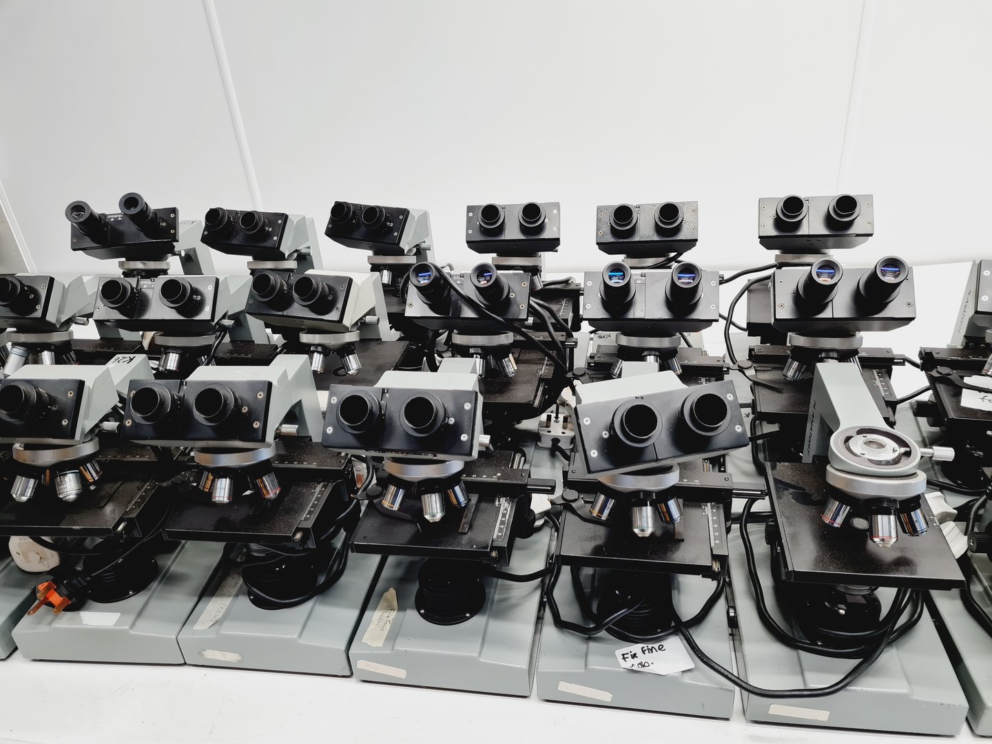 Image of Lot of 24 Kyowa Tokyo Microscopes with Objectives Lab