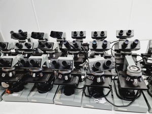 Thumbnail image of Lot of 24 Kyowa Tokyo Microscopes with Objectives Lab