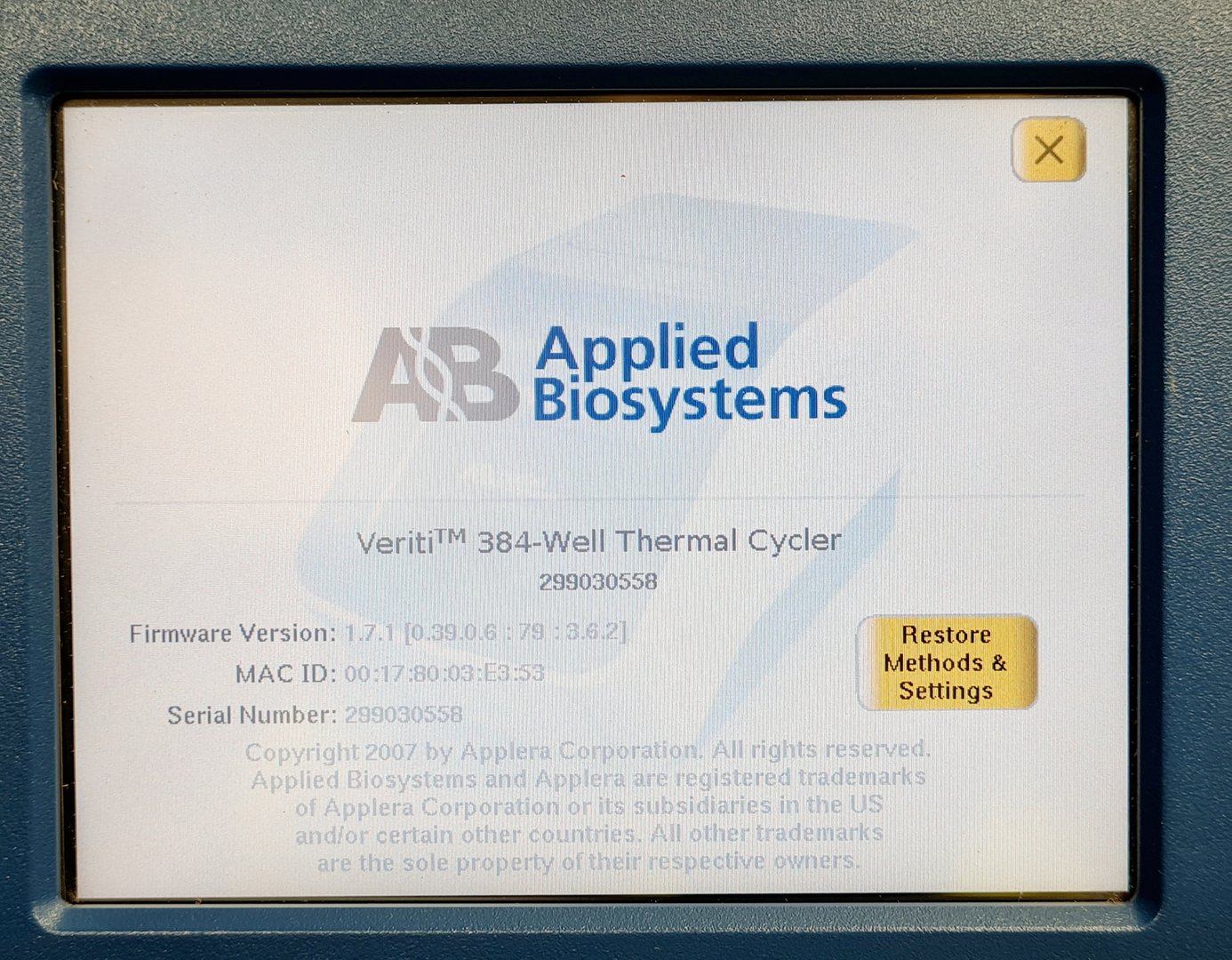 Image of Applied Biosystems Veriti 384 Well Thermal Cycler Lab