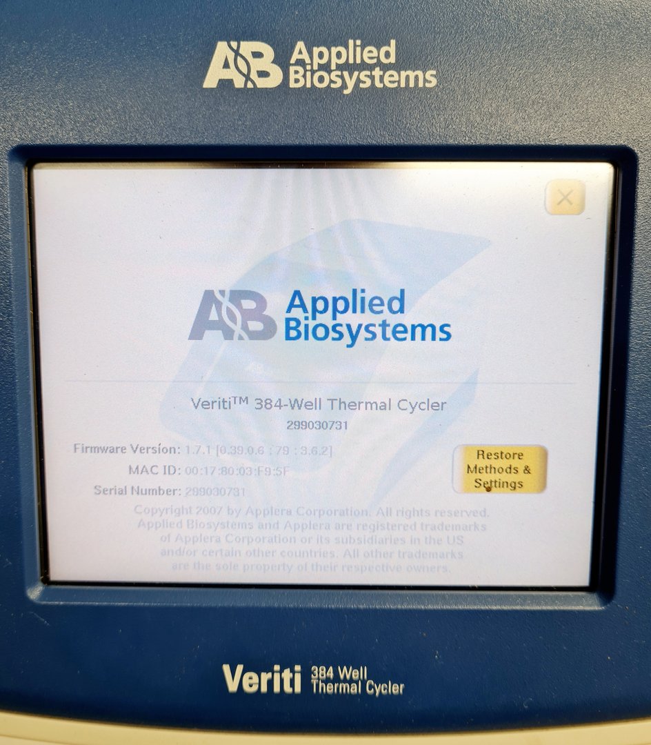 Image of Applied Biosystems Veriti Model 384 Well Thermal Cycler Lab