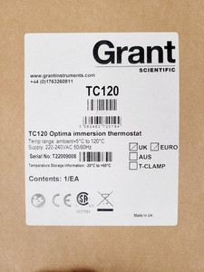 Thumbnail image of Grant TC120 P12 Optima Immersion Thermostat Laboratory Water Bath lab
