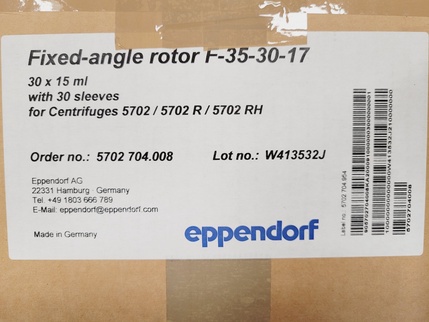 Image of Eppendorf Fixed-Angle Centrifuge Rotor F-35-30-17 4400rpm Lab