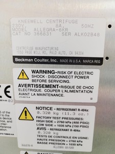 Thumbnail image of Beckman Coulter Allegra-6KR Benchtop Centrifuge with Rotor Lab Spares/Repairs