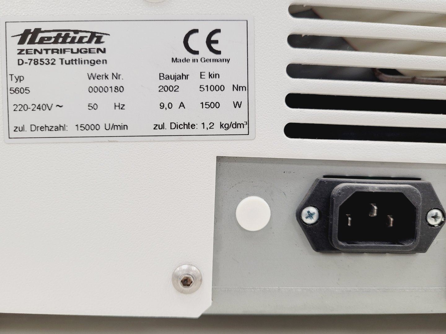 Image of Hettich Rotanta 460R Benchtop Centrifuge with 4500 RPM Rotor Lab Faulty