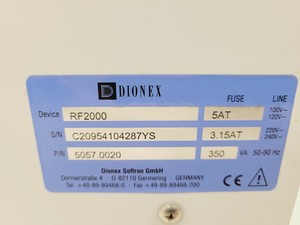 Thumbnail image of Dionex IC Ion Chromatography System - RF2000, P680, UCI-50, SOR-100 Lab