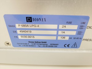 Thumbnail image of Dionex IC Ion Chromatography System - RF2000, P680, UCI-50, SOR-100 Lab