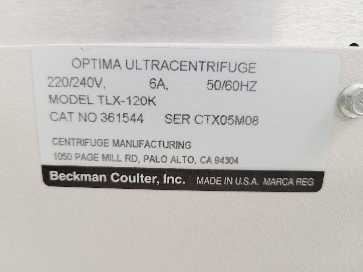 Image of Beckman Coulter Optima TLX Ultracentrifuge 120,000rpm Lab Spares/Repairs