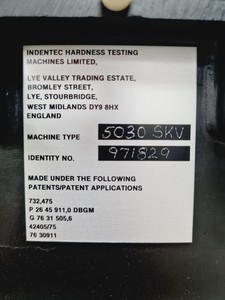 Thumbnail image of INDENTEC Hardness Testing Machine Model- 5030 SKV Lab