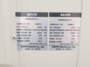 Thumbnail image of Sanyo MDF-U53V Ultra Low Temperature Freezer Lab