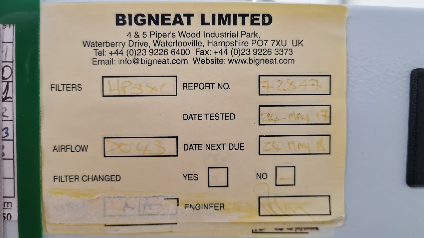 Image of BIGNEAT F3-XIT BPXS03/01A Powder Weighing Station Safety Cabinet Lab