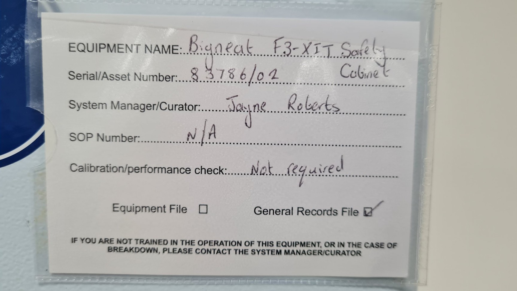 Image of BIGNEAT F3-XIT BPXS03/01A Powder Weighing Station Safety Cabinet Lab