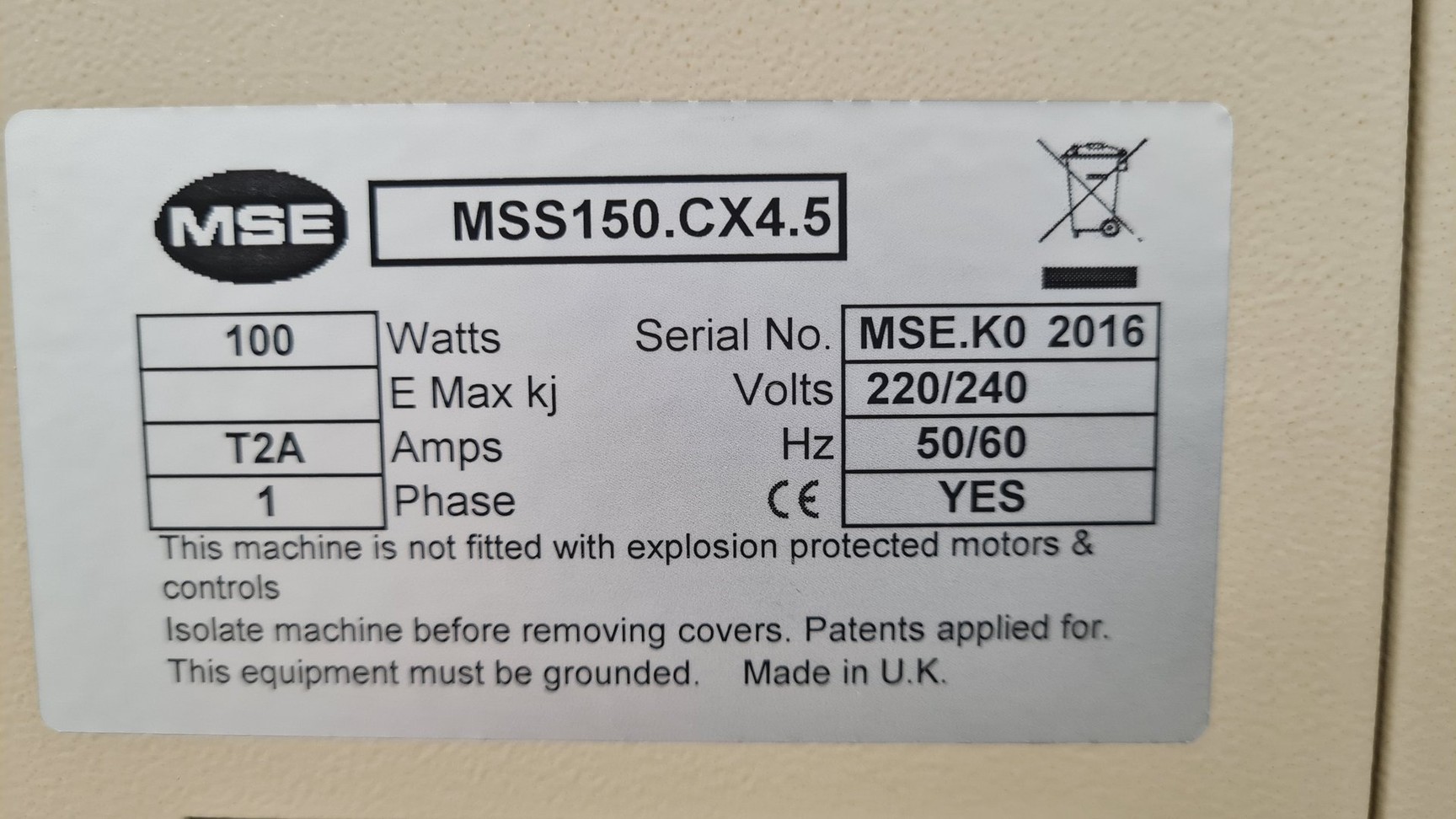 Image of MSE Soniprep 150 Plus Ultrasonic Disintegrator Lab