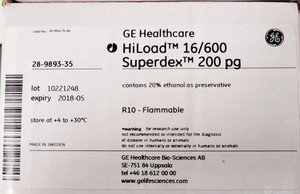 Thumbnail image of GE Healthcare HiLoad Superdex 200 pg 16/600  Chromatography Column Lab