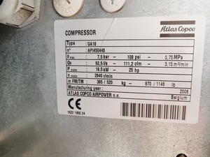 Thumbnail image of Atlas Copco GA18 Compressor Lab