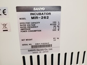 Thumbnail image of Sanyo MIR-262 Laboratory Incubator Lab