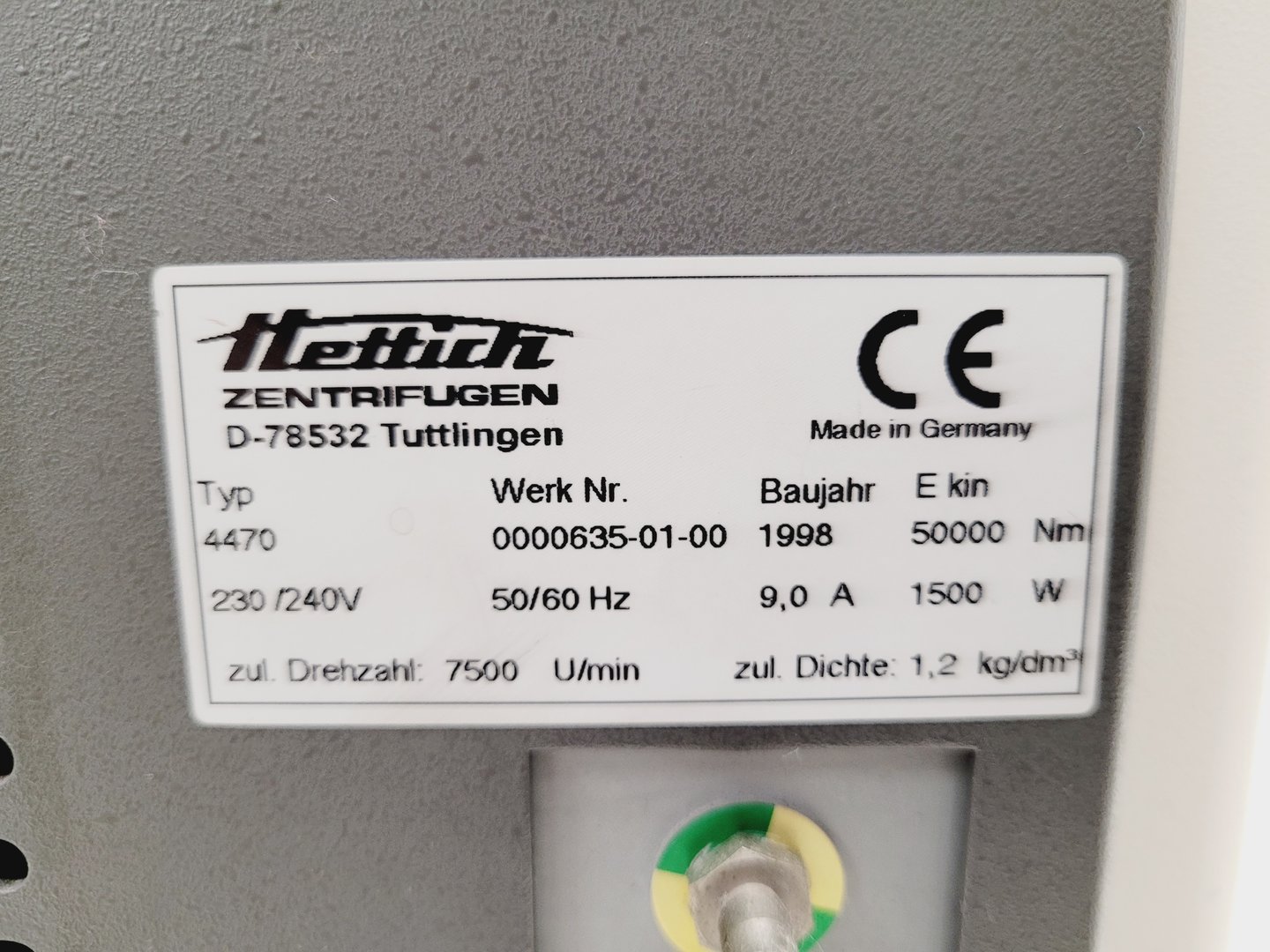 Image of Hettich Zentrifugen Rotanta 96R Refrigerated Centrifuge Type 4470 & Rotor
