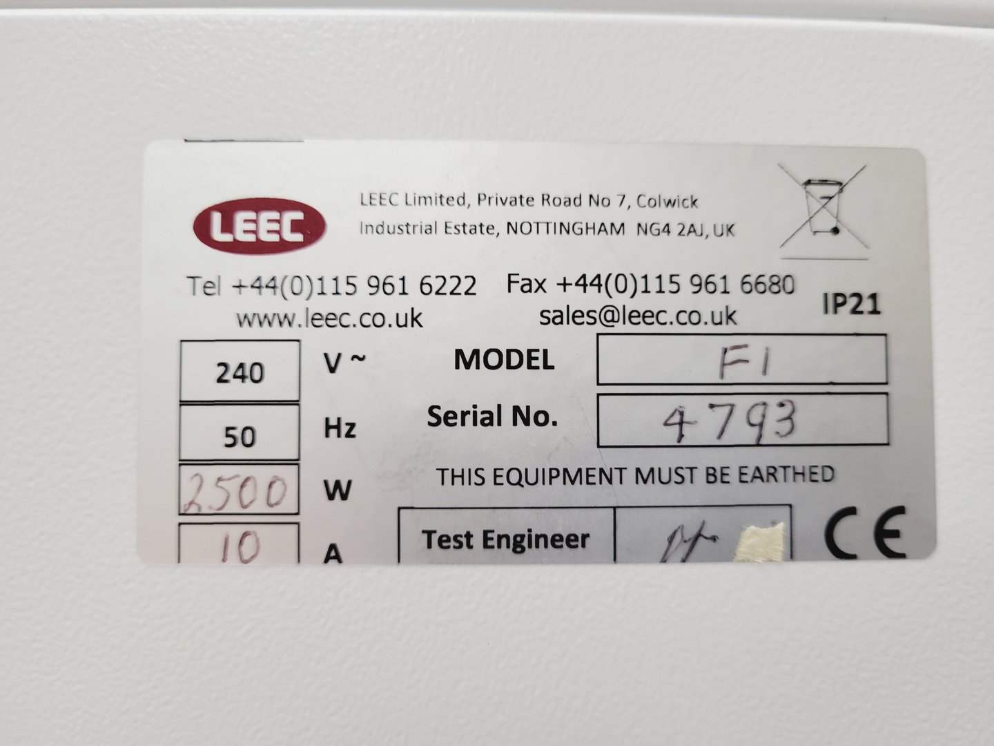 Image of LEEC Laboratory Drying Cabinet Model F1 Lab