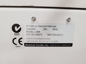 Thumbnail image of Beckman Coulter Optima L-90K Ultracentrifuge Lab