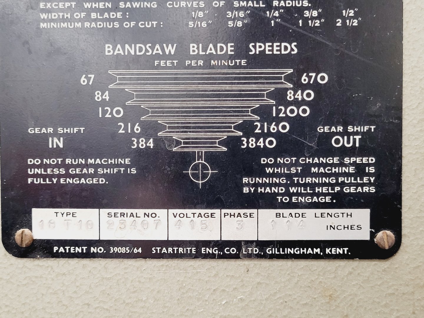 Image of Startrite 18-T-10 Vertical Bandsaw
