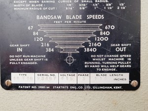 Thumbnail image of Startrite 18-T-10 Vertical Bandsaw