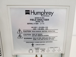 Thumbnail image of Zeiss Humphrey Systems Field Analyzer Model 720 Lab