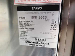 Thumbnail image of Sanyo Medicool Pharmaceutical Refrigerator  Model - MPR-161D Lab