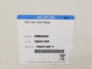 Thumbnail image of Millipore 350 Litre Tank + Relay - Storage & Distribution System ZFRE00350 Lab