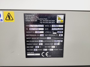 Thumbnail image of Priorclave PS/Q63/SH320 Direct Steam Heated Autoclave Lab Spares/Repairs