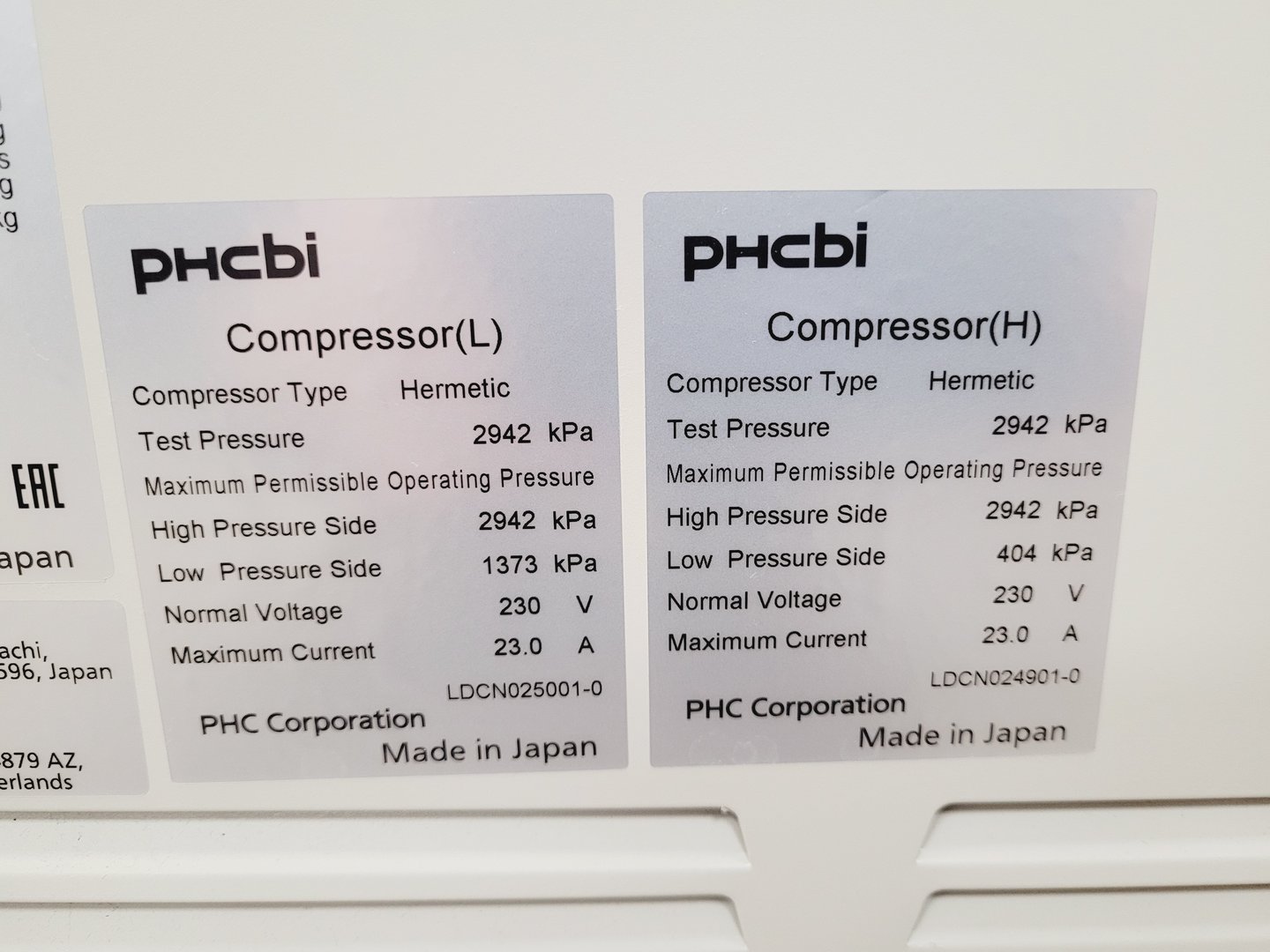 Image of PHCBI Ultra Low Temperature -150˚C Freezer MDF-C2156VAN VIP Series Lab