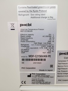 Thumbnail image of PHCBI Ultra Low Temperature -150˚C Freezer MDF-C2156VAN VIP Series Lab