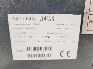 Thumbnail image of Jouan CR4-22 Benchtop Centrifuge with 4750rpm Rotor Lab Spares/Repairs