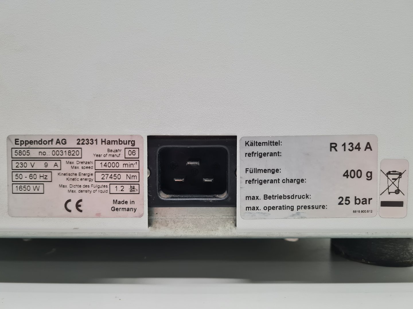 Image of Eppendorf 5804 R Refrigerated Centrifuge with F-34-8-38 Rotor Lab