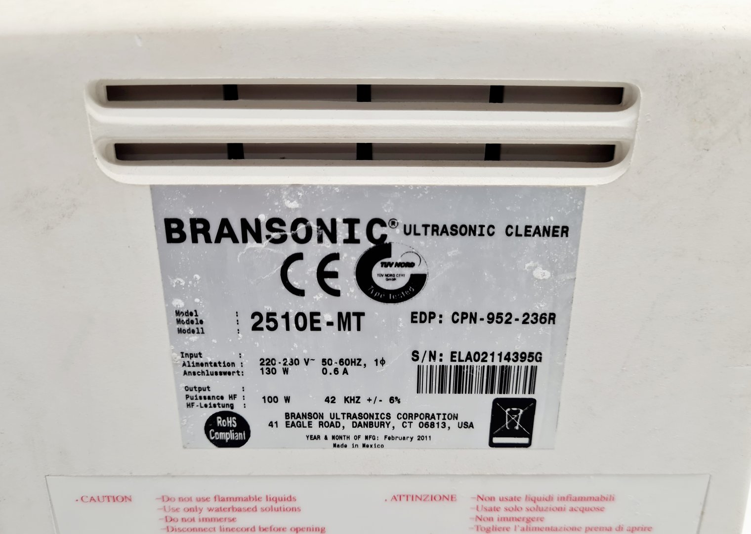 Image of Bransonic 2150 2510E-MT Ultrasonic Cleaner Water Bath