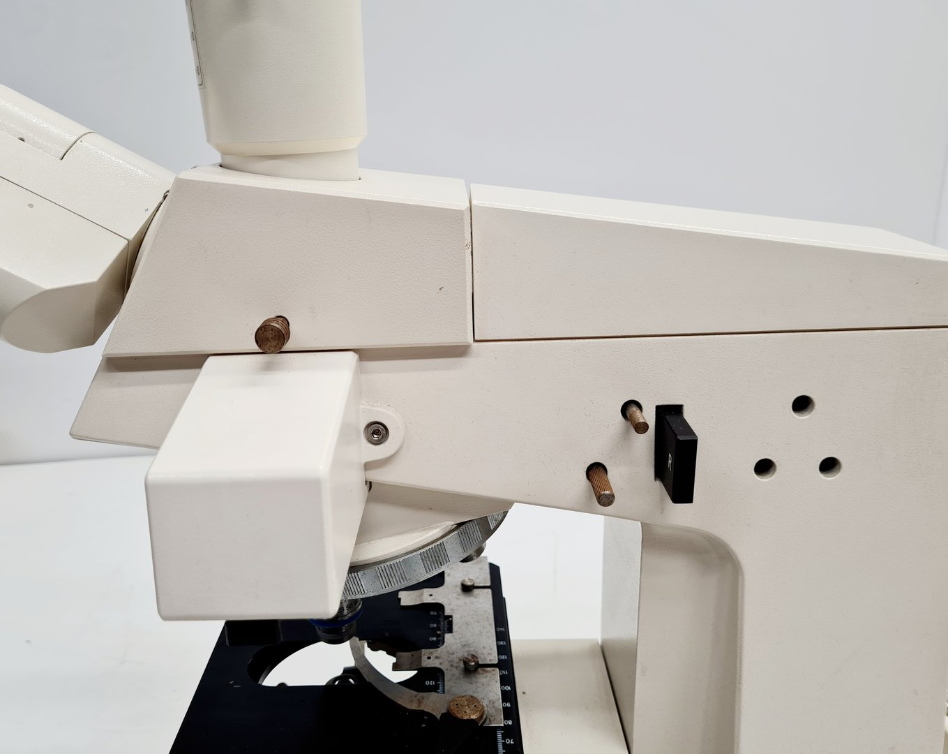 Image of Carl Zeiss Axioskop EL Einsatz Microscope w/ 3 Objectives ACHROSTIGMAT Epiplan