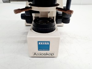 Thumbnail image of Carl Zeiss Axioskop EL Einsatz Microscope w/ 3 Objectives ACHROSTIGMAT Epiplan