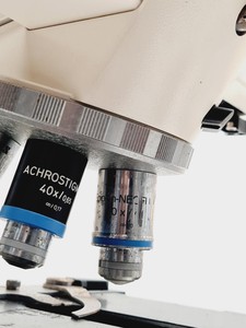 Thumbnail image of Carl Zeiss Axioskop EL Einsatz Microscope w/ 3 Objectives ACHROSTIGMAT Epiplan