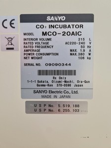 Thumbnail image of Sanyo MCO-20AIC C02 Incubator Lab