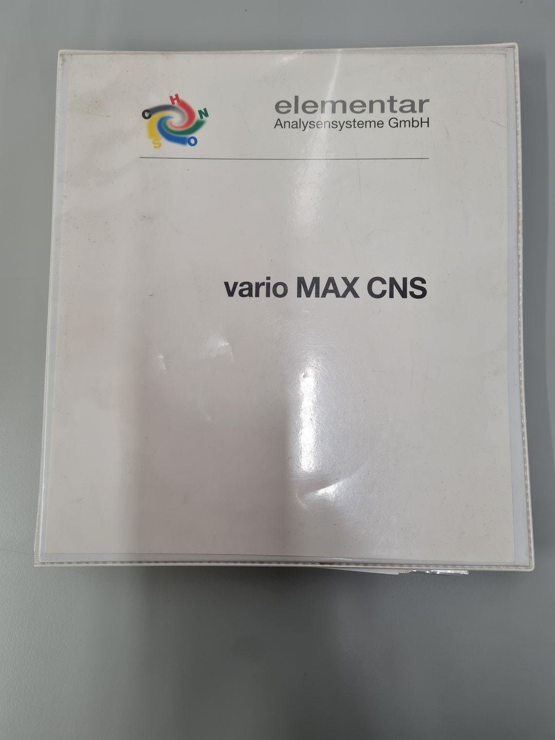 Image of Elementar Vario Max CNS Elemental Analyser Lab
