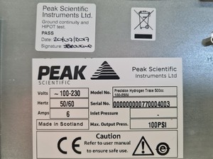 Thumbnail image of Peak Scientific Model Precision Hydrogen Trace 500cc Hydrogen Generator Lab