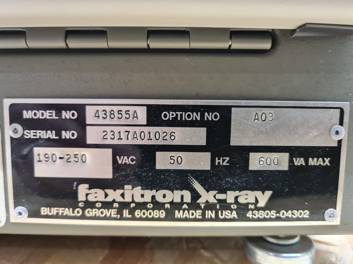 Image of Hewlett Packard Faxitron 43855A X-Ray Cabinet System