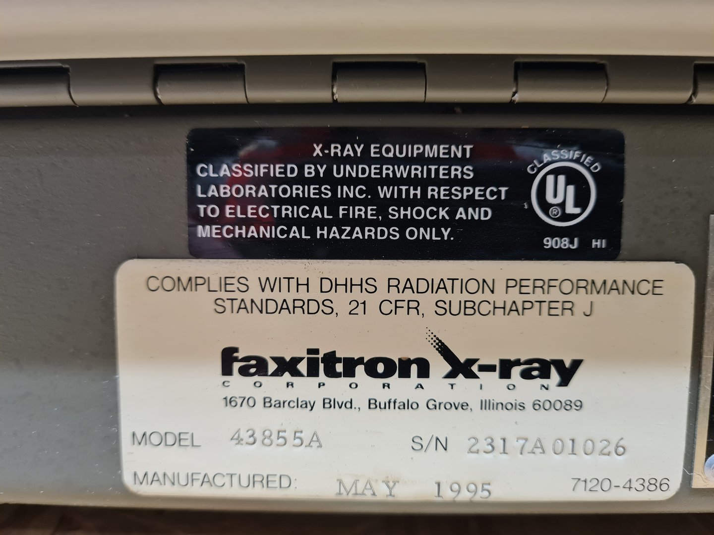 Image of Hewlett Packard Faxitron 43855A X-Ray Cabinet System