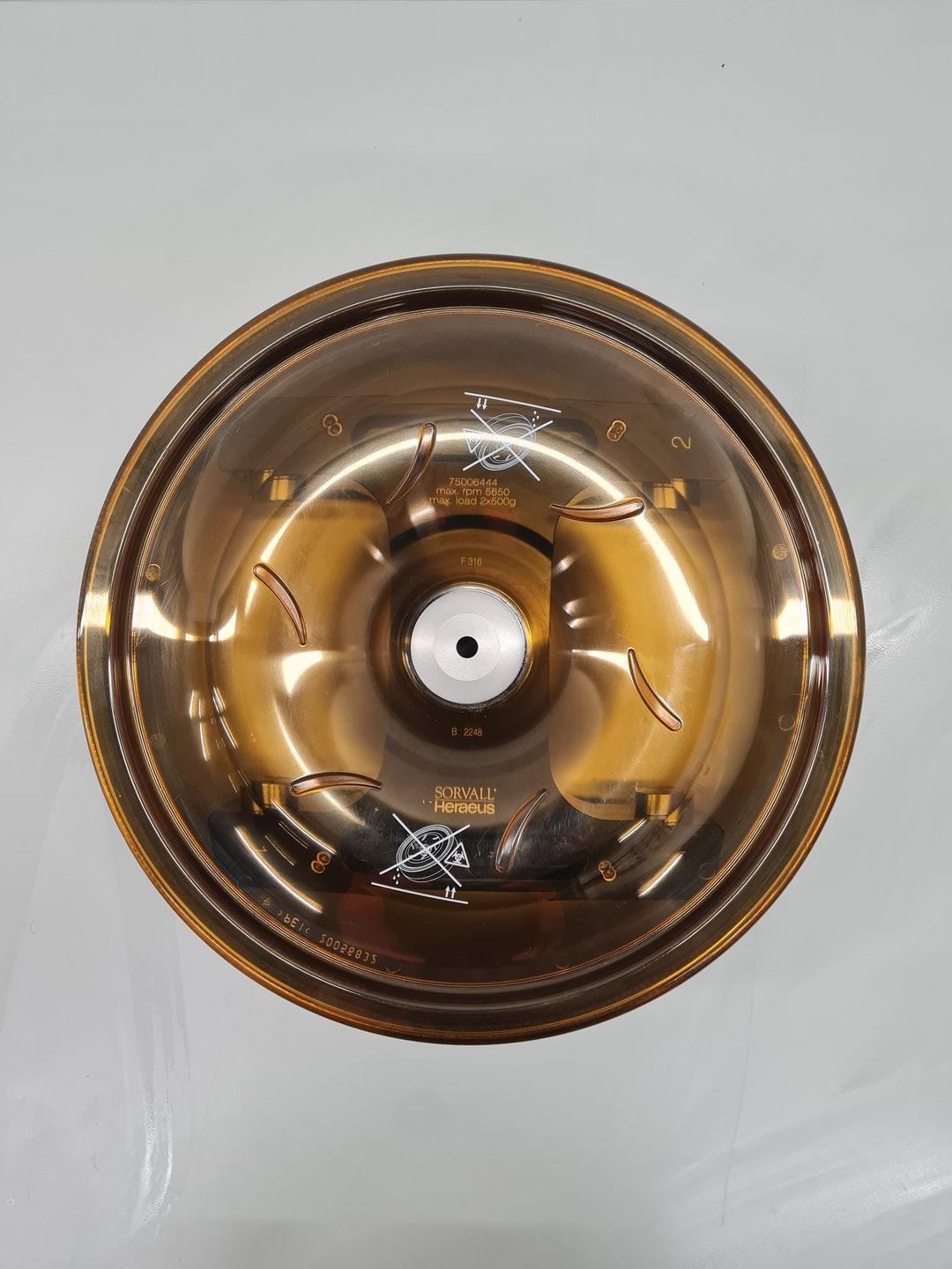 Image of Heraeus Sorvall 75006444 5650rpm 2x500g Swinging Bucket Centrifuge Rotor Lab