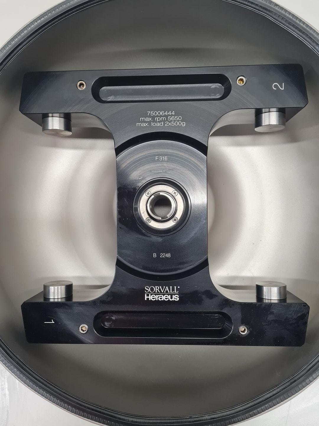 Image of Heraeus Sorvall 75006444 5650rpm 2x500g Swinging Bucket Centrifuge Rotor Lab