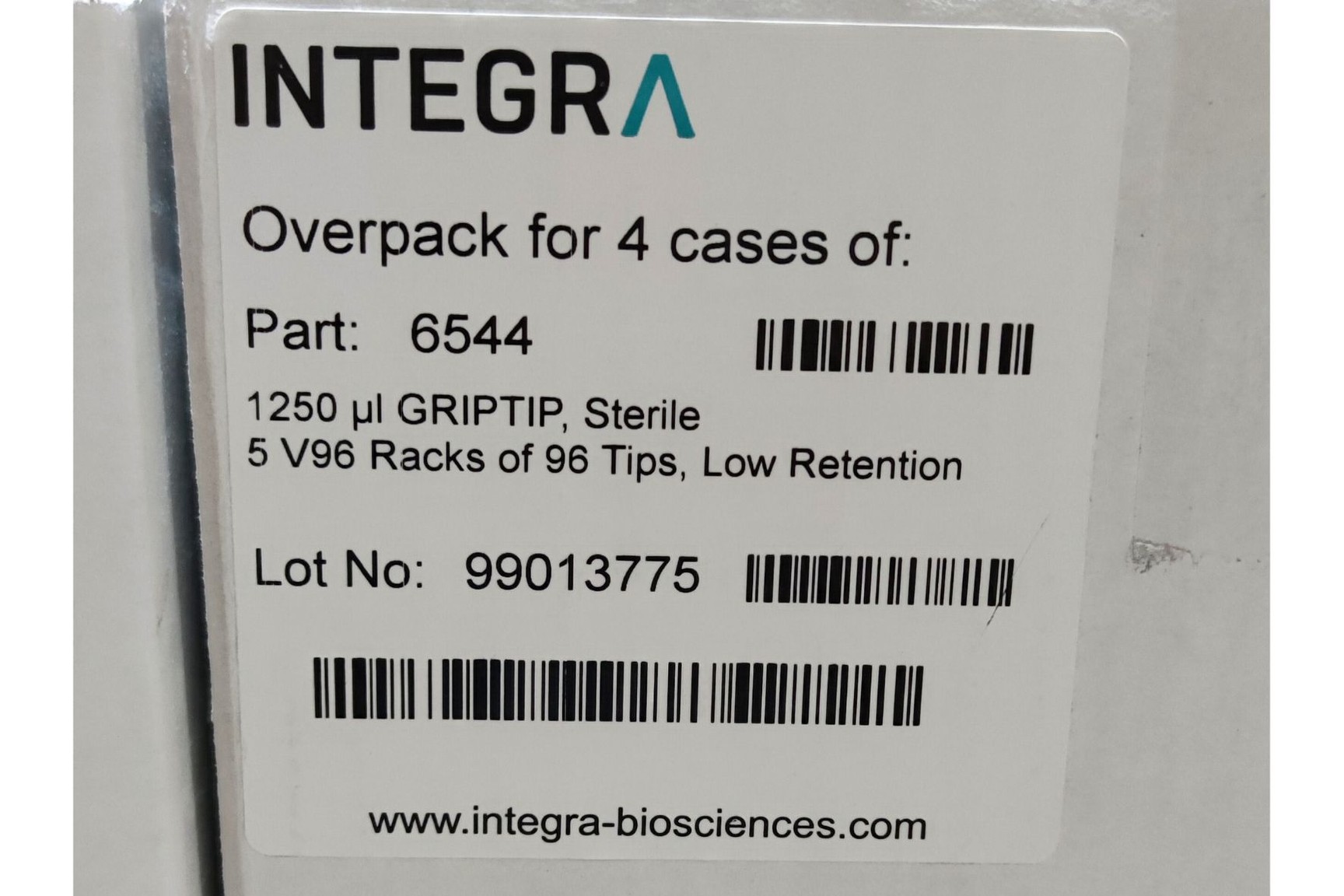 61440 x Integra Biosciences Tips 1250 uL, VIAFLO, 5 Racks of 96 Tips ...
