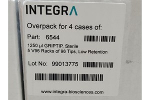 Thumbnail image of 61440 x Integra Biosciences Tips 1250 uL, VIAFLO, 5 Racks of 96 Tips, Sterile