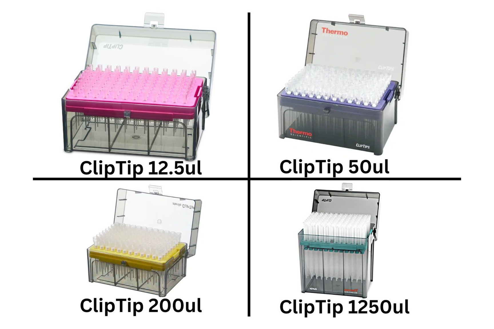 Image of 186,048 x Thermo Scientific ClipTips (12.5ul, 50ul, 200ul, 1250ul)