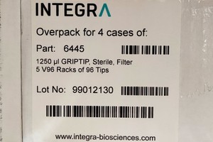 Thumbnail image of 61,440 x Integra 1250 uL,5 VIAFLO 96 Racks of 96 Tips, Sterile, Filter (6445)