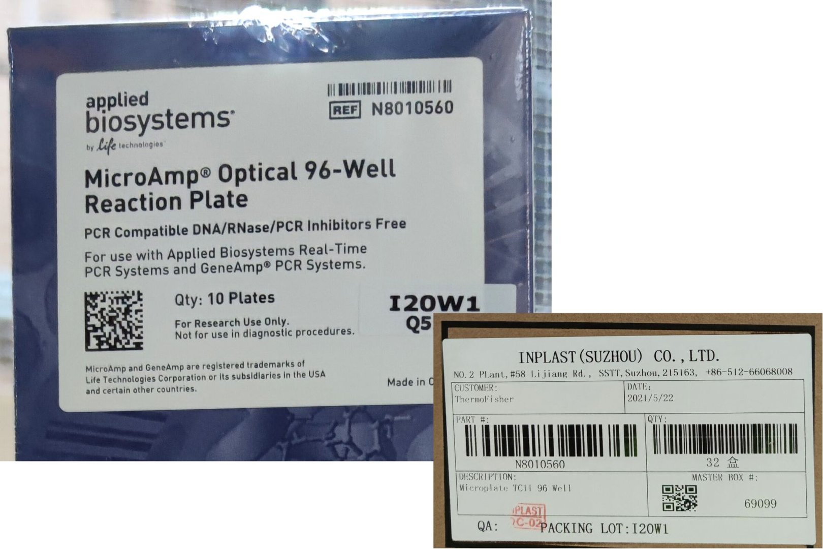 Image of 320 x Applied Biosystems MicroAmp 0.2ml Optical 96-Well Reaction PLATES