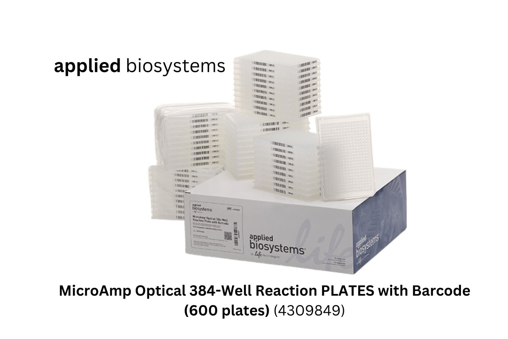 Image of 600 x Applied MicroAmp Optical 384-Well Reaction Plates with Barcode (4309849)